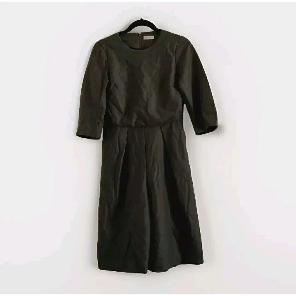 Ballsey Tomorrowland Overalls Wool EU 34 US Sz Small Wide-Leg Olive Green Lined